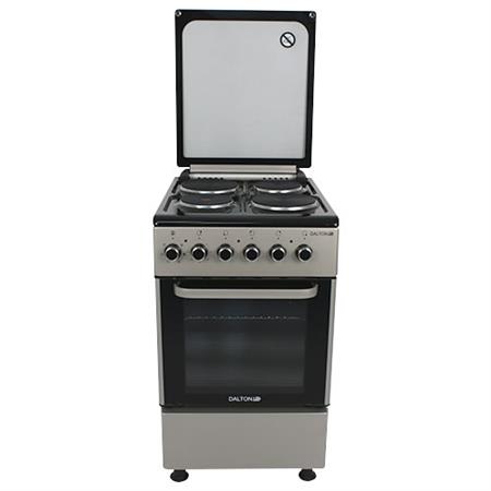 Cocina Eléctrica Plata 50cm 4 Hornallas Grill Turbo Tapa Dalton