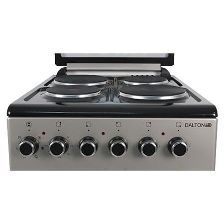 Cocina Eléctrica Plata 50cm 4 Hornallas Grill Turbo Tapa Dalton