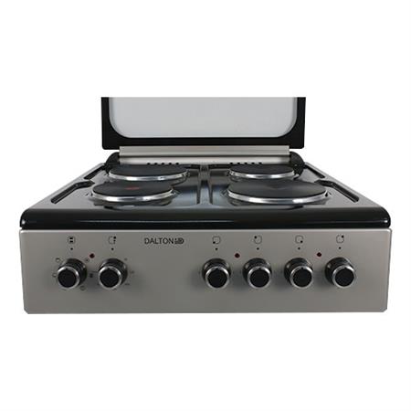 Cocina Eléctrica Plata 60cm 4 Hornallas Grill Turbo Tapa Dalton