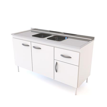 Bajo Mesada 140cm 3 Puertas Blanco Delos (sin mesada)