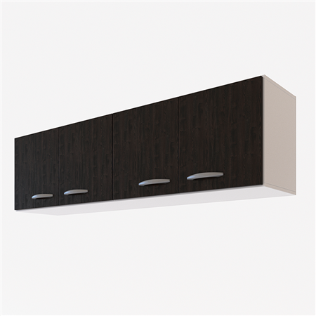 Alacena 160cm 4 Puertas Blanco Termo Negro Delos