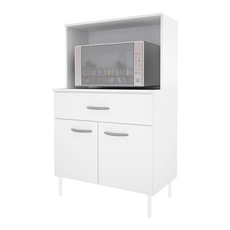 Porta Microondas/Horno Eléctrico 2 Puertas 1 Cajón Blanco Delos