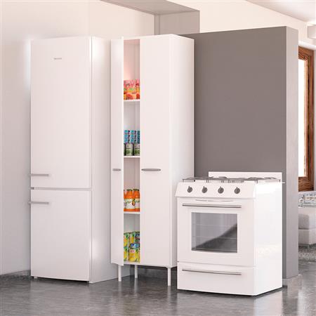 Despensero Multiuso Blanco 2 Puertas con Estantes internos Delos