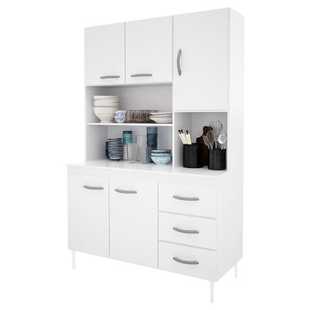Kit de Cocina con 5 Puertas 3 Cajones Estantes Blanco Delos