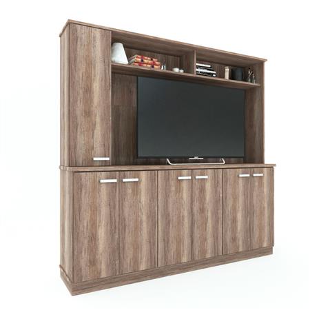 Modular Luton para Tv de hasta 55" 7 Puertas 2 Cajones Roble Nebraska Gris Delos