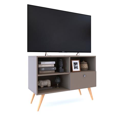 Rack Para Tv Delos hasta 32" con Cajón y Estantes Gris Cubanita