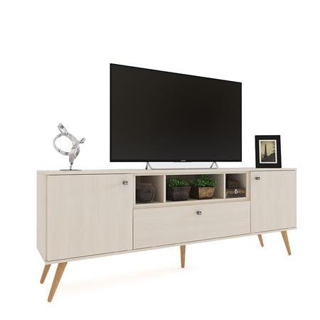 Rack TV 65" 3 Puertas + Estantes Fineline Crema Delos