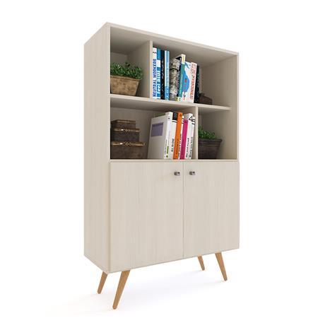 Biblioteca Escandinava 4 Cubos 2 Puertas Fineline Crema Delos