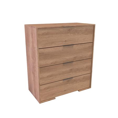 Cómoda Dúo 4 Cajones 90x80x40cm Roble Nebraska Natural Delos