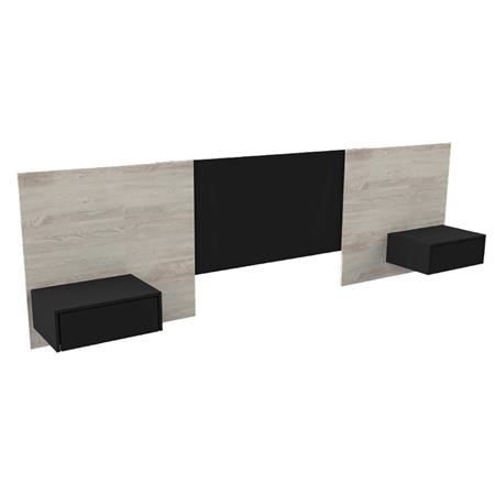 Respaldo Extensible para Colchones de 140 cm a 160cm con 2 Cajones Pino Cascina Gris Sombra Delos