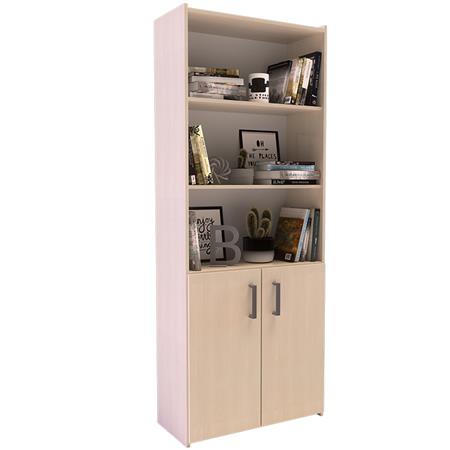 Biblioteca 2 Puertas 3 Estanterías 180x71x29 Fineline Crema Delos