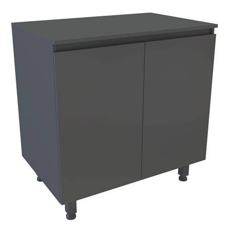 Bajo Mesada Delos Lux 2 Puertas Gris Sombra Estante Interno Patas Regulables