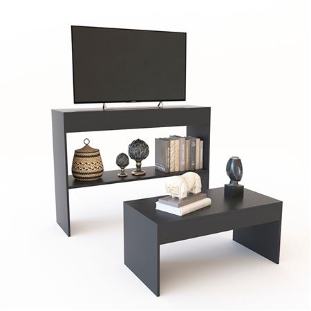 COMBO: Mesa Ratona + Mesa para Tv hasta 55" Gris Sombra Delos