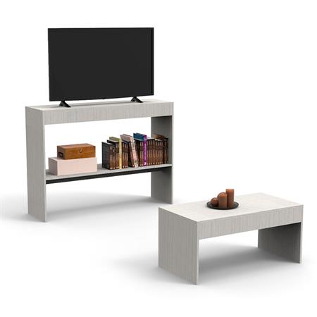 COMBO: Mesa Ratona + Mesa para Tv hasta 55" Roble Blanco Delos