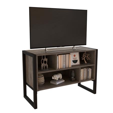 Rack Industrial Para Tv de Hasta 42" 4 Estantes Roble Denver Grafito Delos
