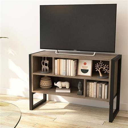 Rack Industrial Para Tv de Hasta 42" 4 Estantes Roble Denver Grafito Delos