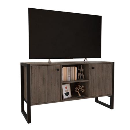Rack Industrial Para Tv de Hasta 42" 2 Puertas Roble Denver Grafito Delos