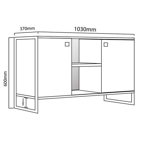 Rack Industrial Para Tv de Hasta 42" 2 Puertas Roble Denver Grafito Delos