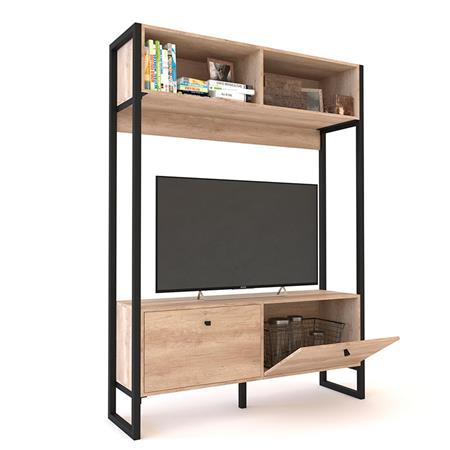 Modular Industrial para Tv hasta 50" 2 Puertas 2 Estantes Roble Nebraska Natural Delos