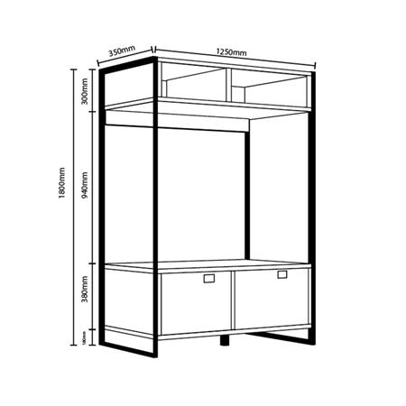 Modular Industrial para Tv hasta 50" 2 Puertas 2 Estantes Roble Nebraska Natural Delos