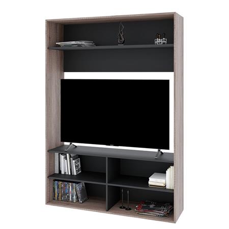 Rack para Tv hasta 55" con Estantes Nebraska Negro Delos