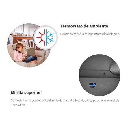 Calefactor Sin Salida 7500kcal Encendido Electrónico Visor Termostato Longvie.