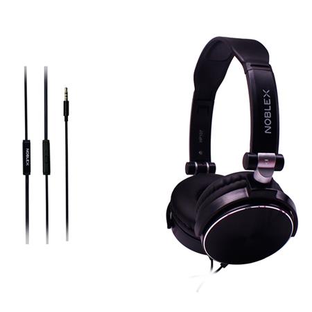 Auricular Negro con Micrófono Conector de 3,5mm 2 Drivers 40mm Noblex