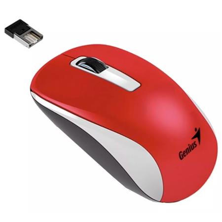 Mouse Inalámbrico Genius Rojo y Blanco NX-7010