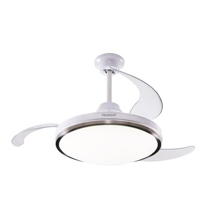 Ventilador de techo Retráctil Peabody 42" 72w Blanco 3 Tipos de Luz PE-VTRDC425B