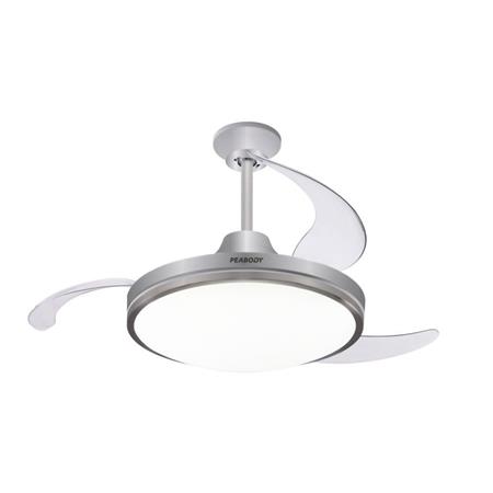 Ventilador de techo Retráctil Peabody 42" 72w Silver 3 Tipos de Luz PE-VTRDC425S