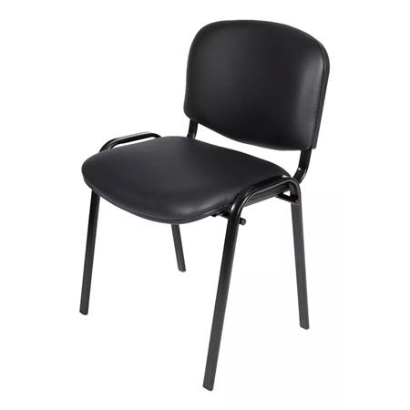 Silla Dakot Apilable Cuerina Negra