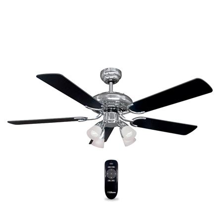 Ventilador de Techo Liliana 5 Paletas Blanco/Negro 120cm 4 Luces Control Remoto