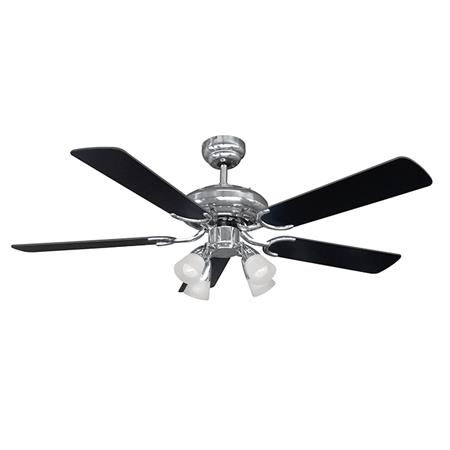 Ventilador de Techo Liliana 5 Palas de Madera Reversibles Blanco/Negro 120cm 4 luces