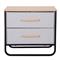 Mesa de Luz / Cajonera Dalton 2 Cajones Gris Negro Madera 24216