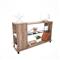 Mesa de Arrime con Estante de Vidrio Roble Nebraska Gris Delos