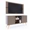 Rack + Panel Delos Para Tv Hasta 42" 2 Puertas Estantes Gris Cubanita