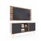 Rack con Panel para Tv hasta 42" 2 Puertas Estantes Nebraska Gris / Gris Sombra Delos