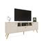 Rack TV 65" 3 Puertas + Estantes Fineline Crema Delos