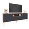 Rack Delos Para TV Hasta 65" 3 Puertas Estante Roble Nebraska Gris y Gris Sombra