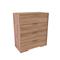 Cómoda Dúo 4 Cajones 90x80x40cm Roble Nebraska Natural Delos