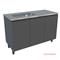 Bajo Mesada Delos Lux 3 Puertas Gris Sombra Estante Interno Patas Regulables (Sin Mesada)