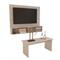 COMBO: Mesa Ratona + Panel para TV de hasta 55" Fineline Crema Delos