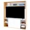 Rack Visión Para Tv de Hasta 65" 2 Puertas Estantes Roble Natural y Blanco Delos