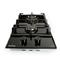Anafe a Gas Florencia 2 Hornallas Triple Corona Vidrio Templado Negro Encendido 6729